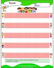 okul öncesi 1 sayısı çizgi çalışması